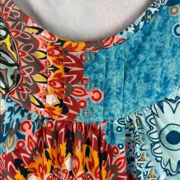 Colorful Mandala Print Women's Top Size Large - Picture 3 of 6